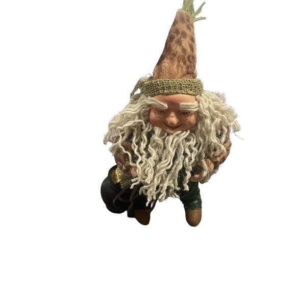 St. Patrick's Day Leprechaun Figure with Pot of Gold 12" Standing Leopard Coat - Picture 2 of 11